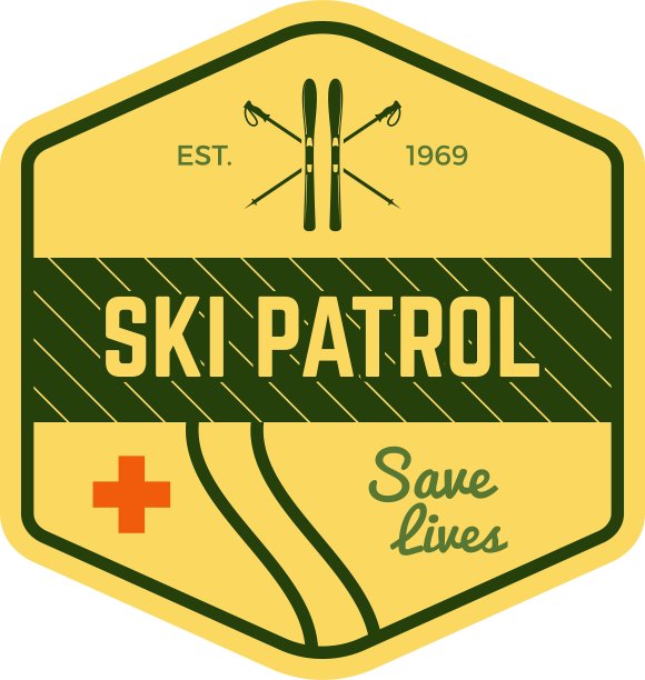 滑雪巡逻标签Vintage Mountain冬季运动图片下载