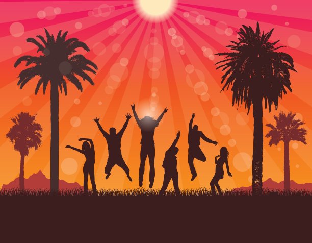 年轻人在热带度假图片下载