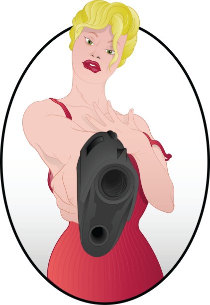 枪的女孩图片下载