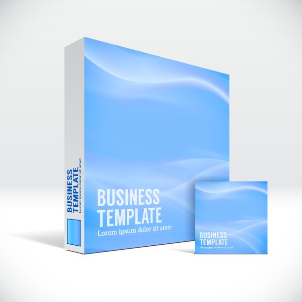 3D识别盒与抽象的天蓝色线覆盖图片下载