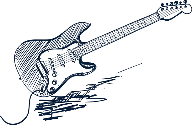 电吉他草图图片下载