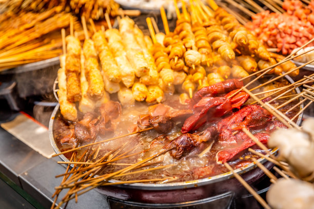 亚洲的街头食品。泰国食品市场图片下载