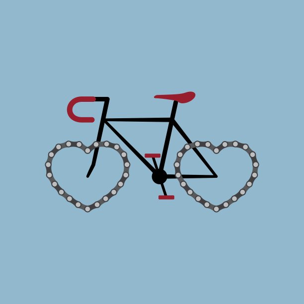 心形楔轮自行车图片下载