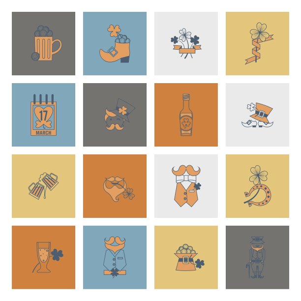 圣帕特里克节图标设置图片下载