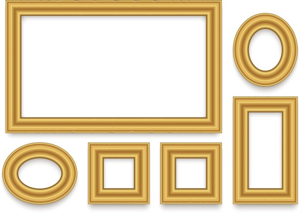 黄金框架的文字，图片，照片或您的设计图片下载
