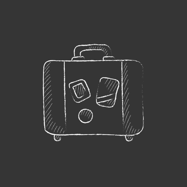 手提箱用粉笔画图标图片下载