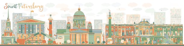 圣彼得堡的天际线图片下载