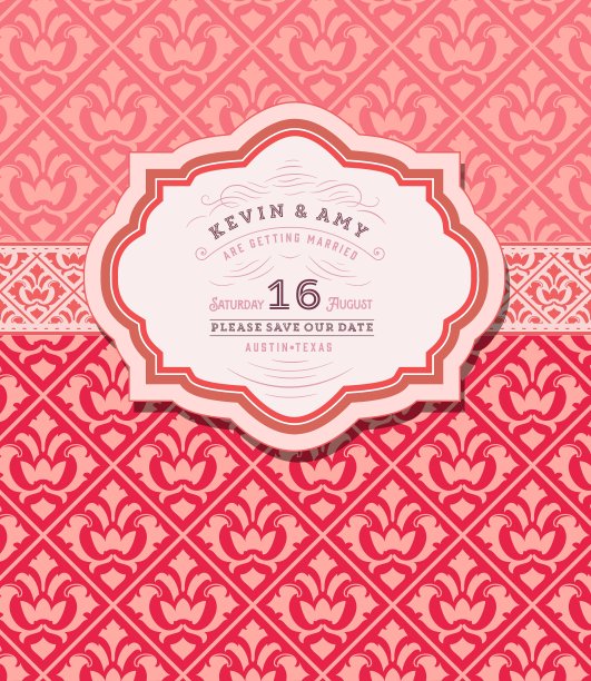 复古的婚礼卡图片下载