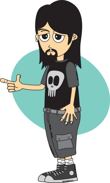 男性卡通人物手指手势主题图片下载