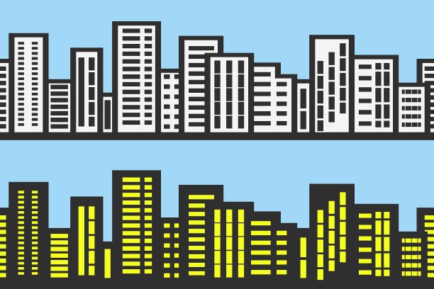 剪影城市景观图片下载