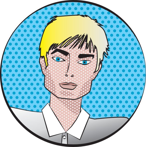 波普艺术风格中的男性面孔图片下载