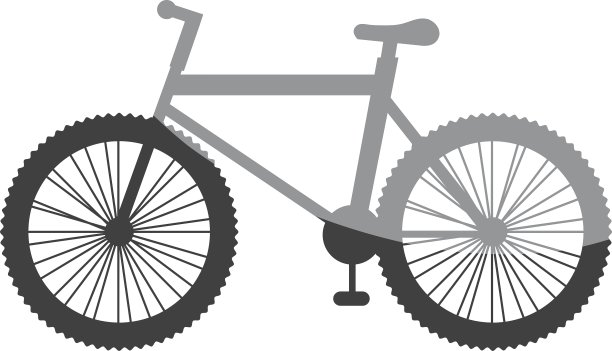 山地车图标上的白色背景图片下载