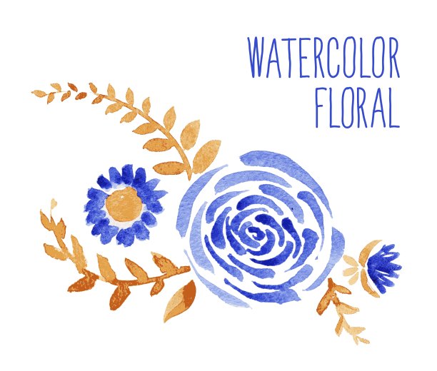 水彩花卉花束图片下载