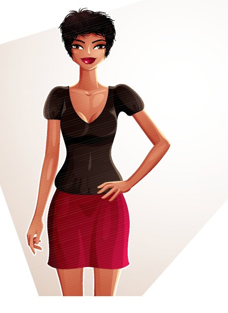 迷人的风骚女子五彩缤纷的全身图片下载