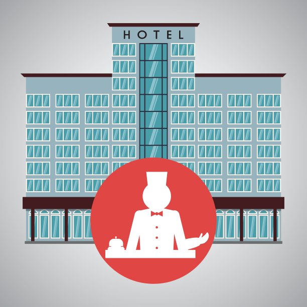 酒店设计旅游图标孤立和扁平图片下载
