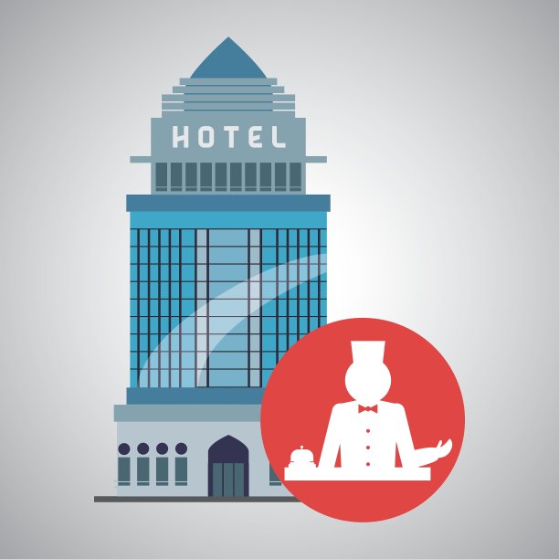 酒店设计旅游图标孤立和扁平图片下载