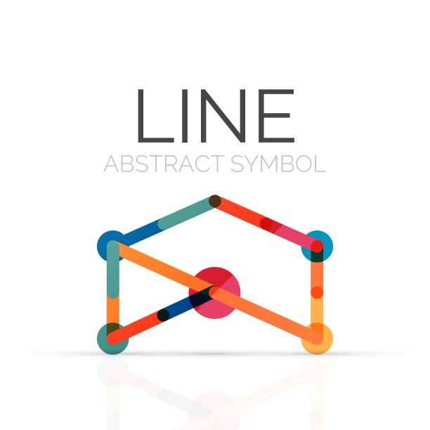 线性抽象标志连接多色图片下载