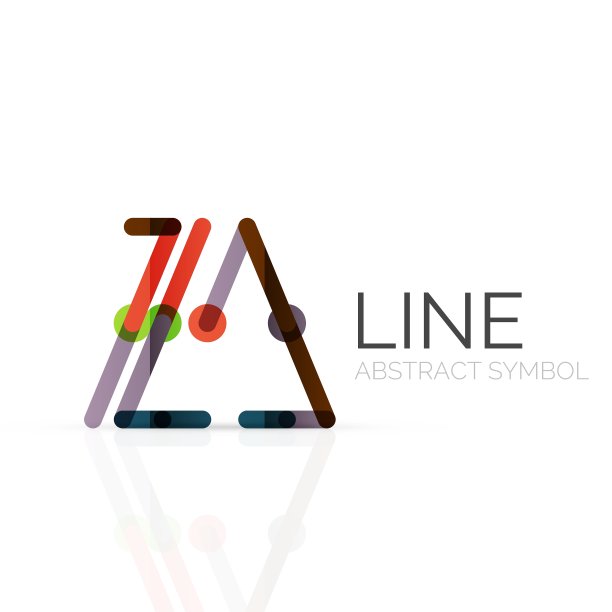 线性抽象标志连接多色图片下载