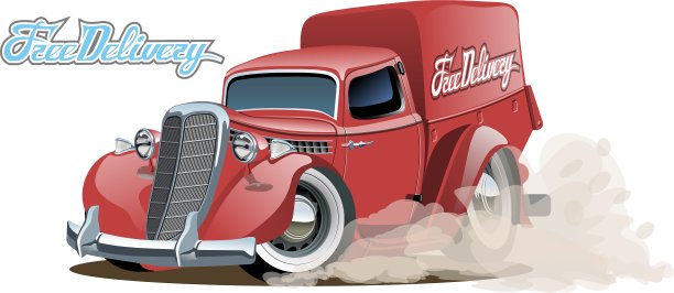 卡通复古货车图片下载