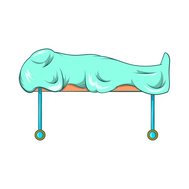 死在轮床图标卡通风格图片下载