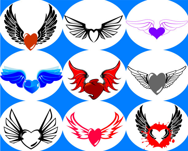 心和翅膀图片下载