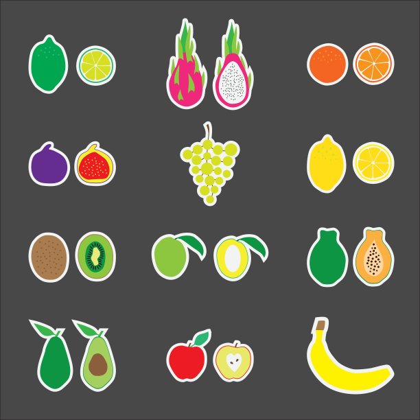 水果大Set Flat有机图片下载