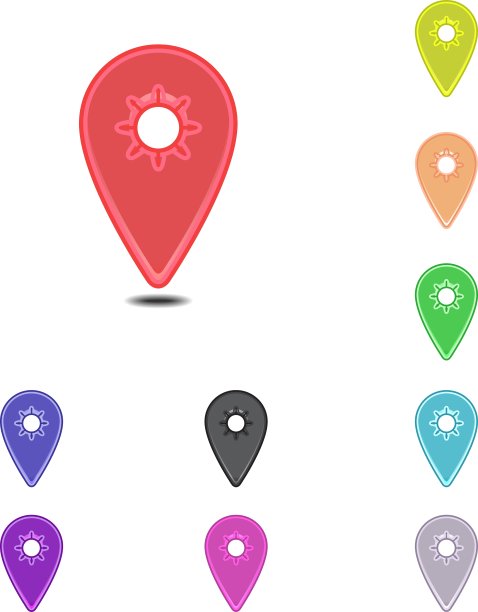 彩色地图图钉图片下载