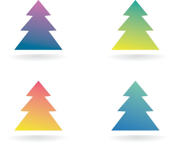 抽象的圣诞树图标设置概念标志类型图片下载