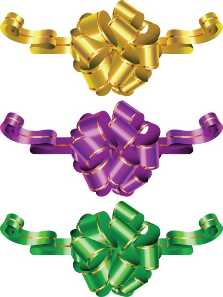 三色装饰蝴蝶结图片下载