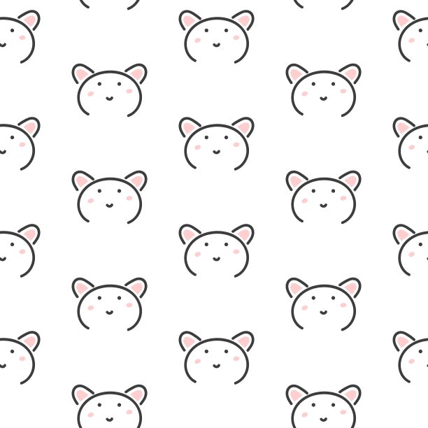小熊程式化的线条乐趣无缝模式的孩子图片下载