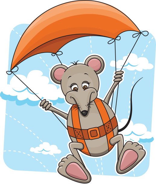 鼠标与降落伞图片下载