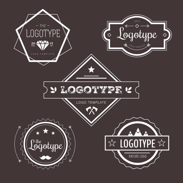 抽象复古Logo设计元素合集图片下载
