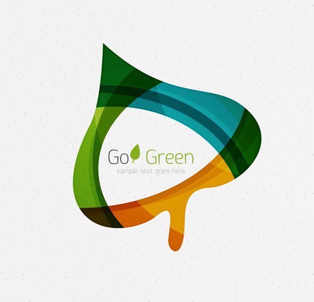 绿色概念几何设计生态叶图片下载