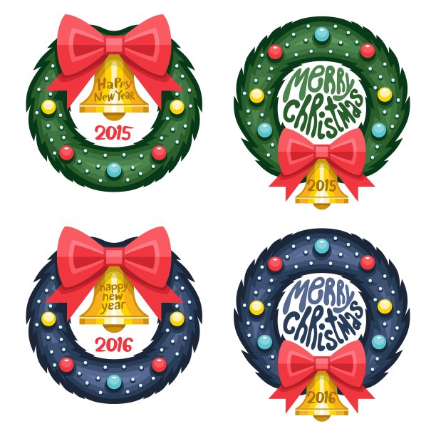 圣诞花环一套图片下载