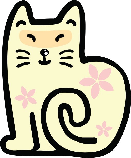 一个可爱的猫卡通插图图片下载