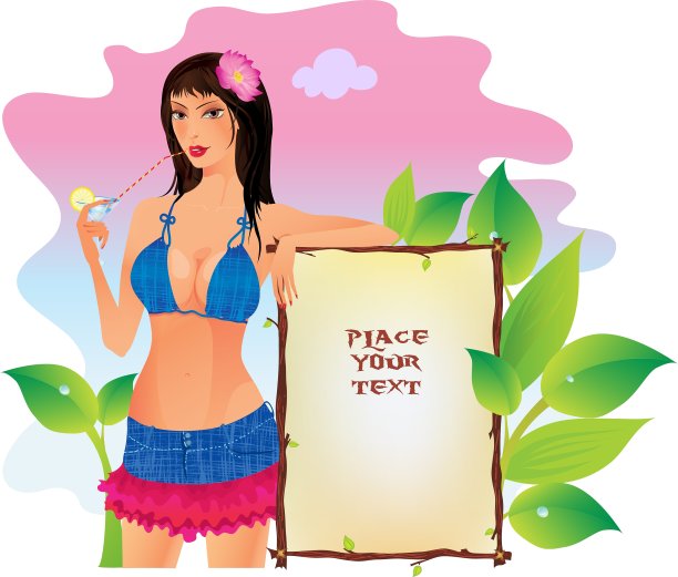 横幅的女孩图片下载