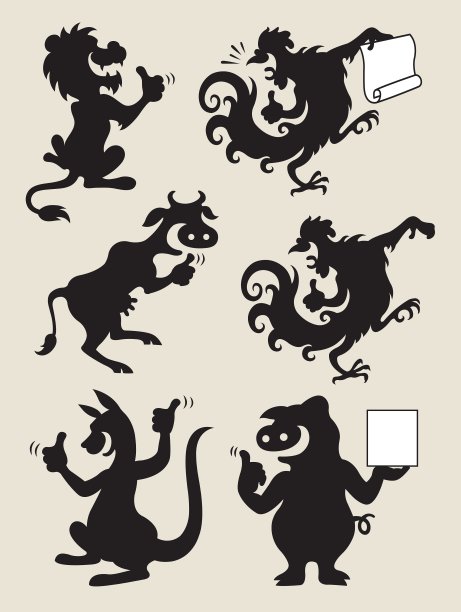 为动物剪影组2点赞图片下载