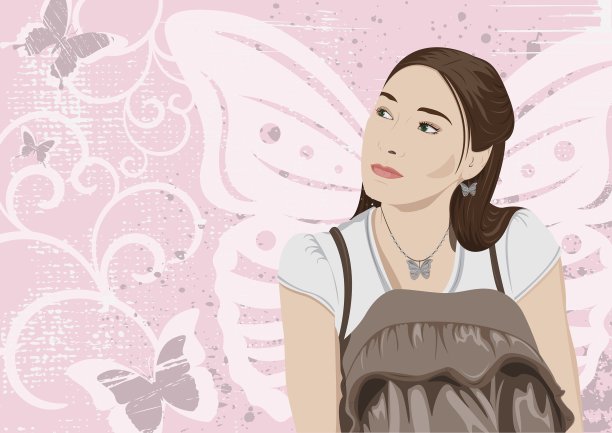 蝴蝶的女孩图片下载