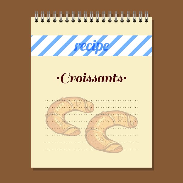 食谱书羊角面包图片下载