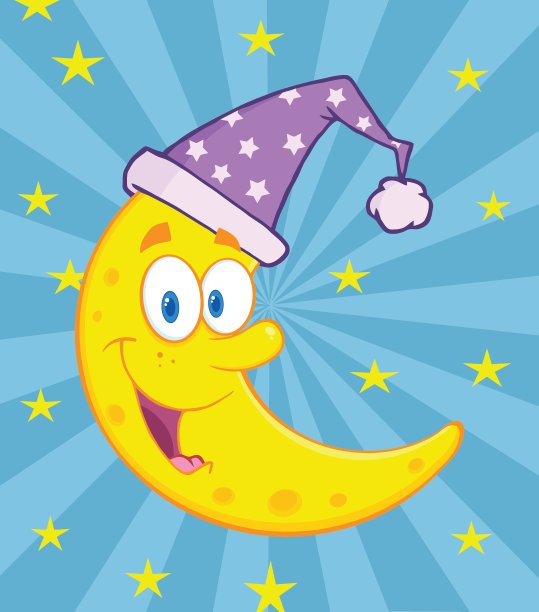 快乐的卡通月球图片下载