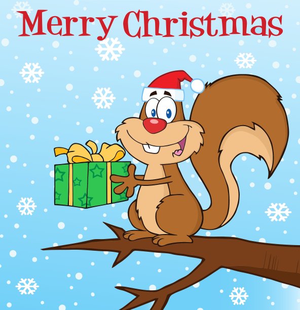 卡通圣诞松鼠图片下载