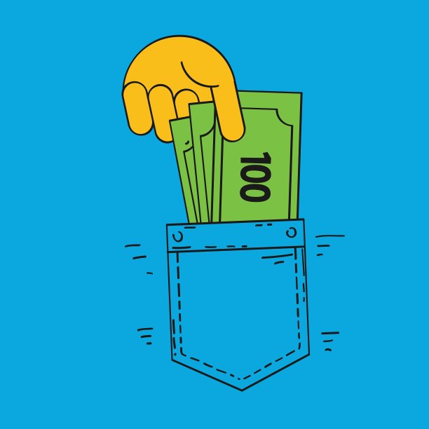 手口袋和钱图片下载