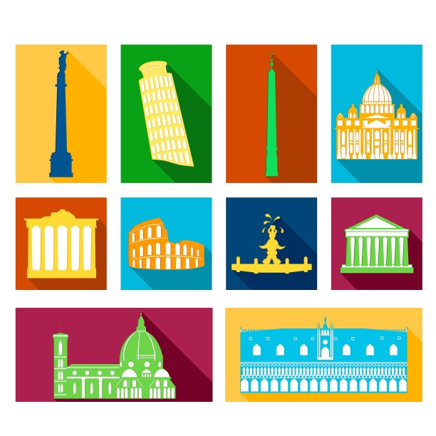 意大利地标图标集图片下载