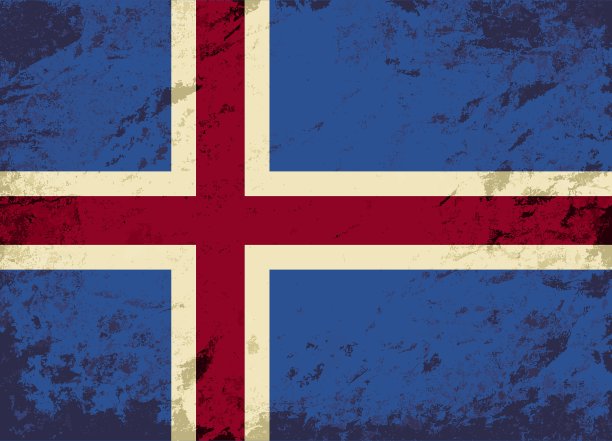 冰岛国旗Grunge背景图片下载