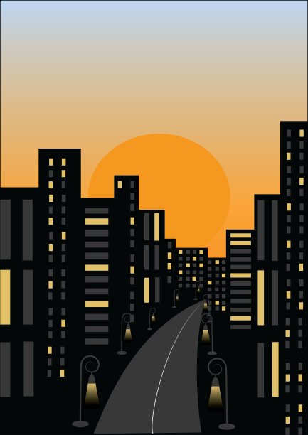 晚上的城市图片下载