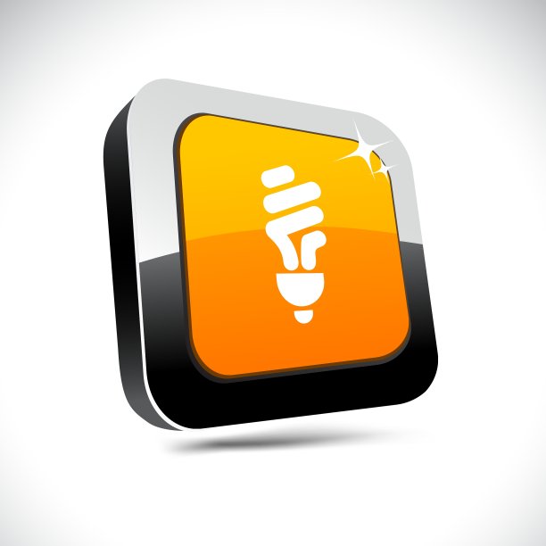 3d方形荧光灯按钮图片下载