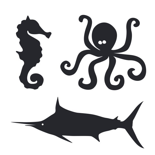 海马章鱼和大鱼集图片下载