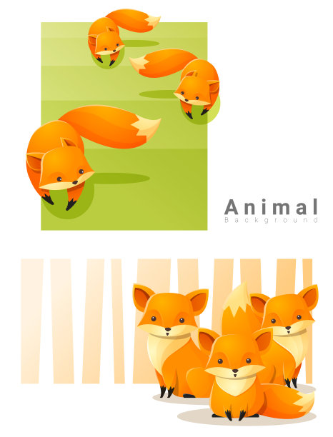 动物背景与狐狸2图片下载