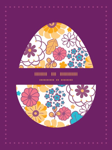 五颜六色的东方花卉复活节彩蛋图片下载