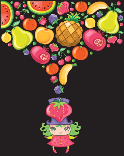 水果的女孩图片下载